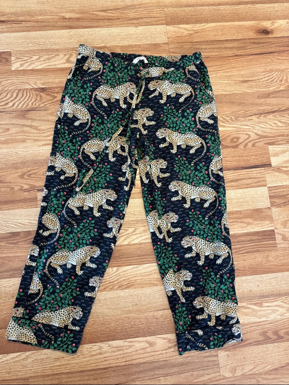 Printfresh Womens Bagheera Leopard Print Pajama Pants S Cotton Lounge Sleepwear